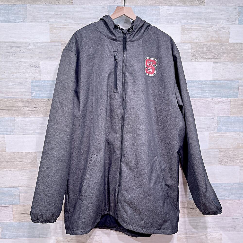 NC State Wolfpack On-Field Parka Jacket Gray Hooded Insulated Mens XLT XL Tall